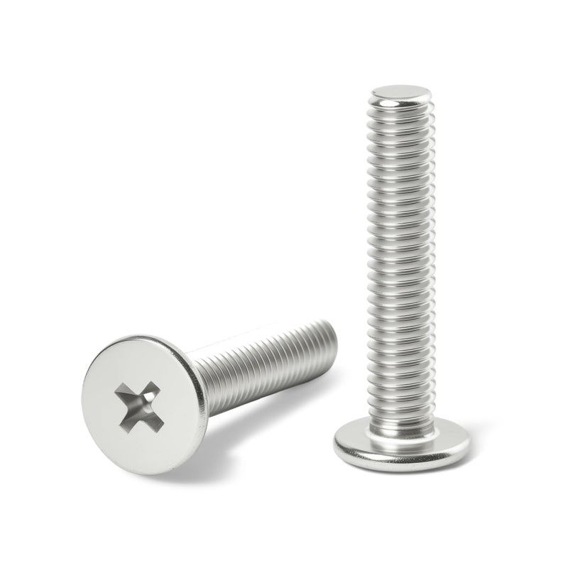 HEXPHANT M4-0.7 x 6mm 50Pcs Flat Round Head Machine Screws, 304 Stainless Steel Phillips Cross Drive Screws Hardware Fastener - Image 1